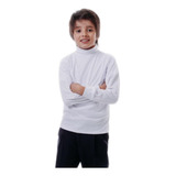 Buzo Blanco Cuello Torturga Algodón Niños Escolar Uniforme