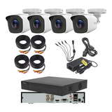 Kit Circuito Cerrado 4 Camaras Hikvision 1080p 2 Mp Cctv