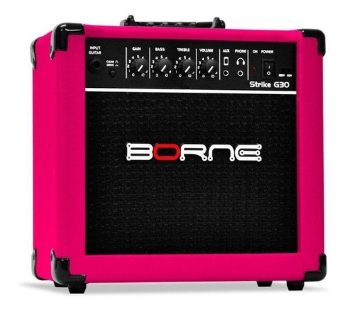 Amplificador Guitarra Borne Strike G30 Rosa 110v/220v