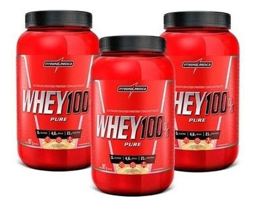 Combo 3x Whey Protein 100% Pure 907g -integral Medica