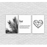 Kit Quadros Decorativos Lar Frase Love Para Sala Quarto