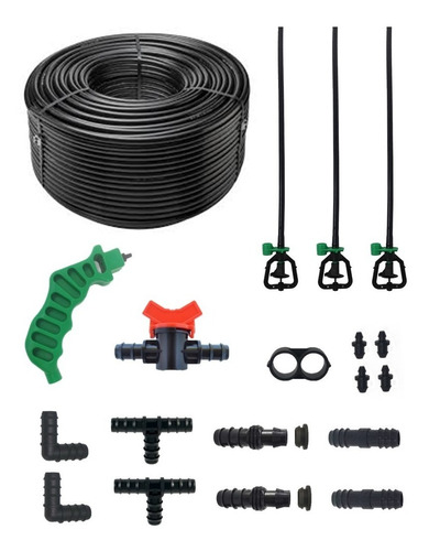 Kit Sistema Riego 100 Micro Aspersores Invertidos , Aéreos 