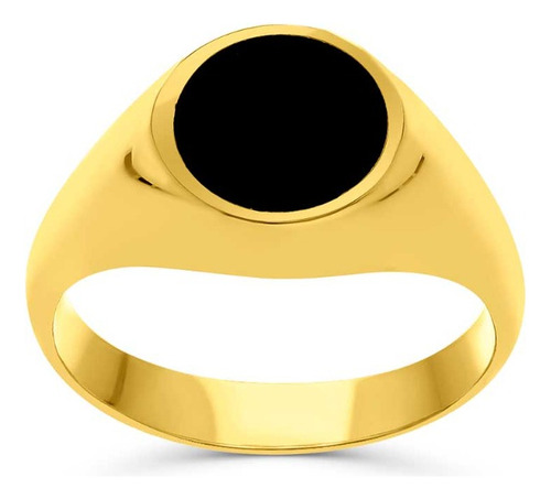 Anillo De Oro Amarillo 14k Con Onix Para Caballero