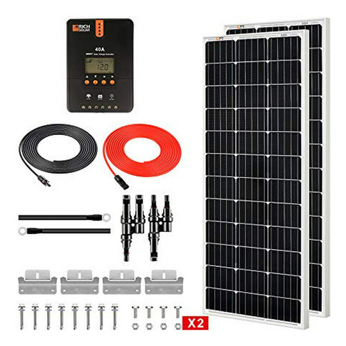 Paneles Solares - Rich Solar 200 Watt 12 Volt Monocrystallin