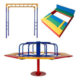 Gira Gira + Escada Horizontal + Caixa De Areia - Playground