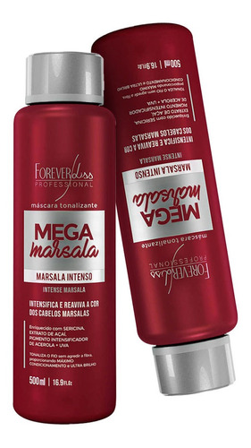 2 Máscara Matizadora Mega Marsala Intenso Forever Liss 500ml