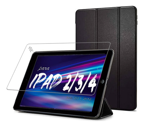 Capa Para iPad 4/3/2 Geração A1458 A1430 A1395 + Pelicula