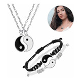 Pulsera Y Collar Ajustables  De Yin Yang Combinable 2 Par