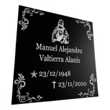 Placa Grabada Laser 15x15 Cm Negra Con Plateado Funeral Urna