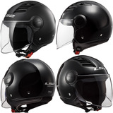 Casco Ls2 562 Airflow Negro Mate Visor Scooter Vespa Abierto