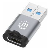 Adaptador Usb Manhattan 356305 Usb C A Usb A Usb 3.2 5gbps 3 Color Gris