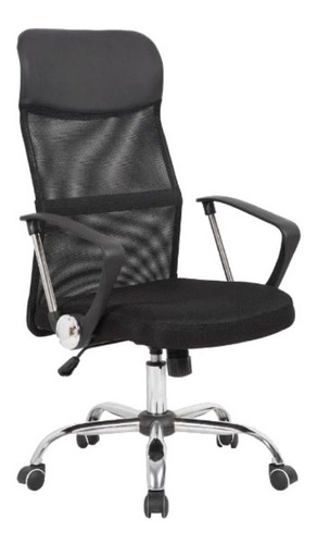 Silla De Escritorio Shremwood Xx023a Ergonómica  Negra Con Tapizado De Mesh