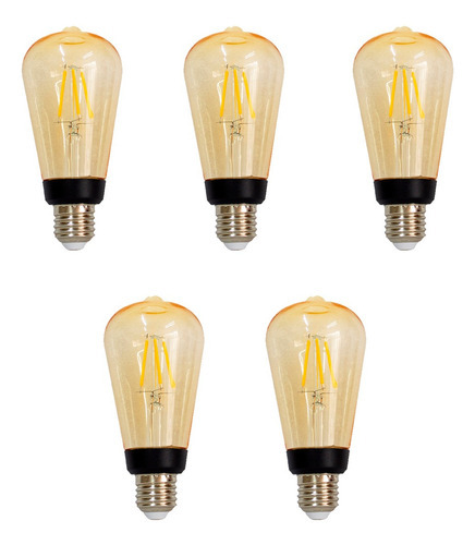 Foco Edison Vintage Led 4w Luz Calida E27 5 Focos Color De La Luz Cálida