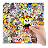 Maravilloso Set De 50 Stickers De Cuphead