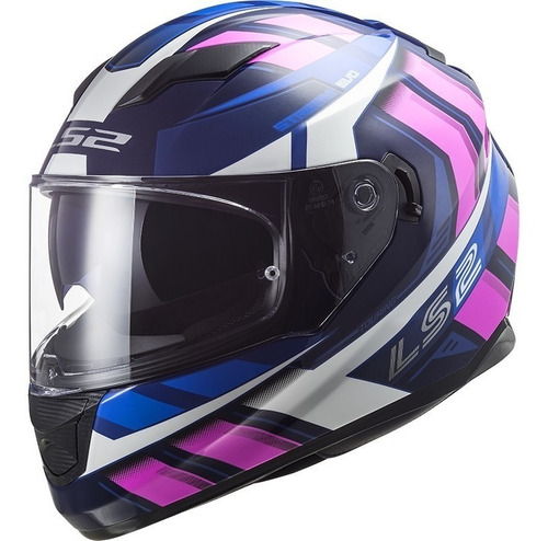 Casco Ls2 320 Stream Loop Azul Rosa Brillo Solo En Mg Bikes