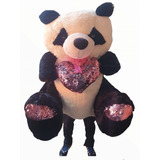 Oso Panda  De Peluche Jumbo + Corazon+ Msi + Decorado +envio