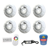 Kit Led Piscina 96m² - 6 Leds 9w, 1 Módulo Rgb + Fonte