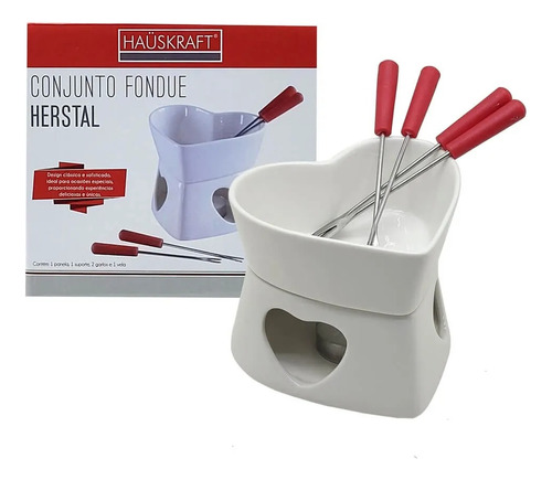 Aparelho Fondue 7 Peças De Cerâmica Coração Herstal 320ml