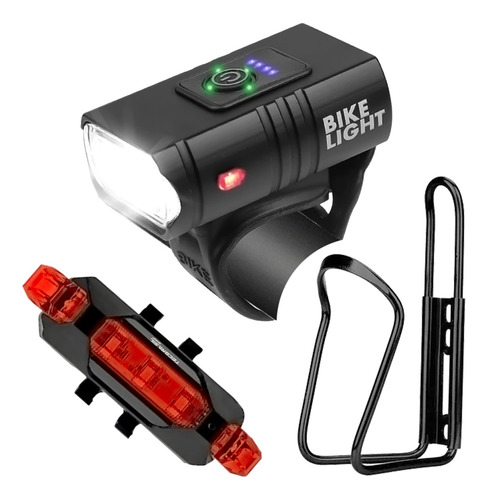 Kit Bike Lanterna Farol Sinalizador Suporte Caramanhola K196