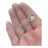 Pulsera Corazón De Plata Rodinada