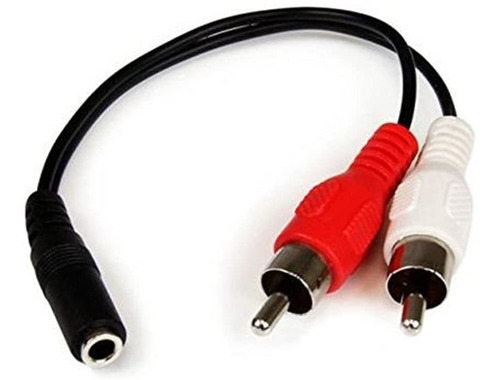 Cable Divisor De Audio 3,5mm Hembra A 2 Rca Macho | Negro