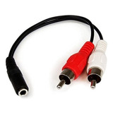 Cable Divisor De Audio 3,5mm Hembra A 2 Rca Macho | Negro