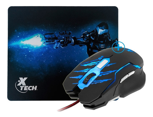 Combo Gamer Mouse 6 Botones Luz Led 4 Colores + Pad Mouse
