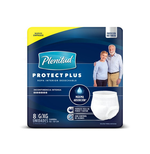 Pañales Para Adultos Descartables Plenitud Ropa Interior Protect Plus G/xg Con 8 unidades