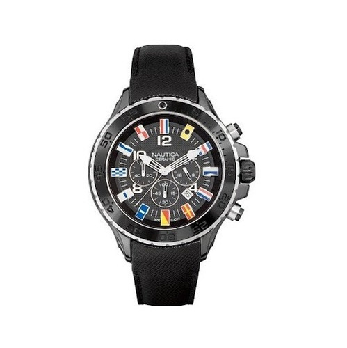 Relógio Pulso Nautica Nst Cerâmica Chrono A43509g Novo Lau