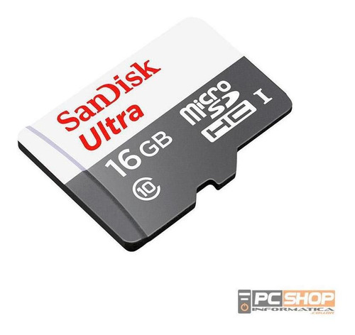 Cartão De Memória Sd 16gb Sandisk Ultra 80 Mb/s