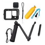 Kit P Gopro Hero 11 10 9 Black Capa Flutuador Tripé 3 Way