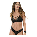 Conjunto Engomado Corpiño Push Up Y Colaless Sigry 1310