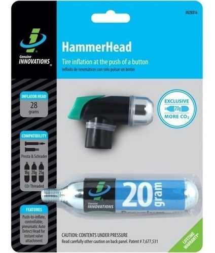 Inflador De Co2 Con Garrafa Genuine Innovations Hammerhead