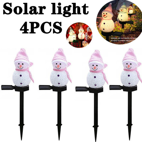 4pcs Serie Navideña Lámpara Solar Led Al Aire Libre Luz Muñe