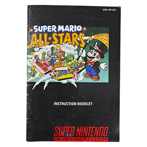 Manual Juego Super Mario All Stars Para Super Nintendo