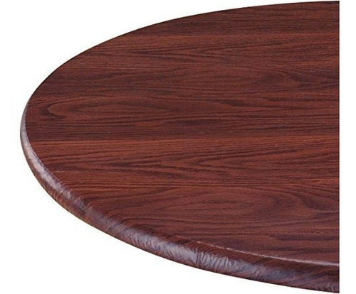 Laminet Woodgrain Elástico Mesa Redonda Cubierta, Grande,