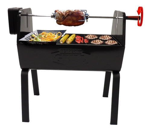 Asador Y Rostizador De Carbón Expert Grill De Motor Importa Color Negro