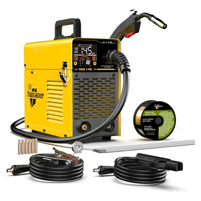 Soldadora Inversora 145a Mig+mma+tig Máquina De Soldar Microalambre 3 En 1 Sin Gas, Pantalla Led Grande, Igbt Con Sinergia,adecuado Para Bricolaje Doméstico Y Soldadura Automotriz E Industrial. | Meses sin interés
