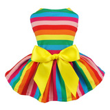 Fitwarm Vestido De Perro A Rayas Arco Iris, Ropa De Verano .