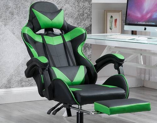 Silla Gamer Semi Profesional Con Reposa Pies, Varios Colores