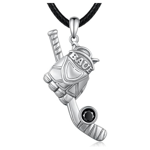 Collar De Hockey De Plata 925 Para Hombres