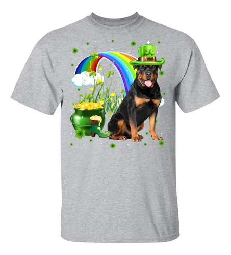 Playera Camiseta Perro San Patricio Rottwailer Duende Arcoir