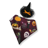 Acessorios Bandana E Chapéu Bruxa Halloween Para Pet - Fêmea