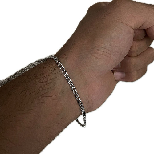 Pulseira Fininha 1x1 Aço Inox Cirúrgico Prata Unissex