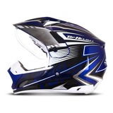 Capacete Para Moto  Off Road Pro Tork Th1  Adventure  Azul E Branco Adventure Tamanho 60 