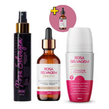 Kit 3 Rosa Selvagem: Sérum Facial, Óleo Corpo E Desodorante