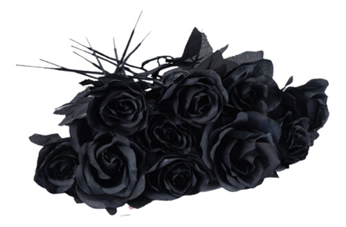 10 Ramos De Flores Artificiales De Rosas Negras Para Bodas Y