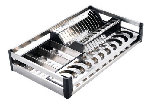 Escurreplatos Organizador Extraíble Acero Inox 80cm 