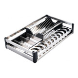 Escurreplatos Organizador Extraíble Acero Inox 80cm 