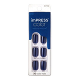 Uñas Impress Color / Press-on - Modelo Never Too Navy